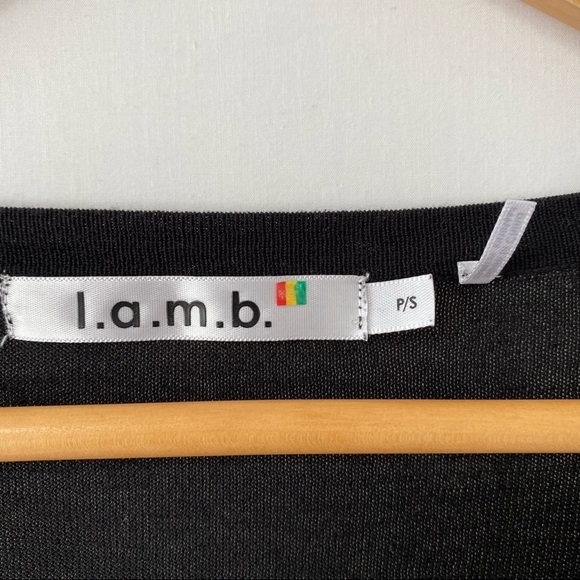 l.a.m.b. Black Cowl Neck Silk Mix Knit Long Sleeve Sweater P/S ($360) - Picture 3 of 5